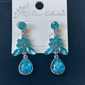 Paris Collection Blue Crystal Earrings‎